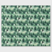 Waterverf Bossen in Misty Woodland Cadeaupapier (Vlak)