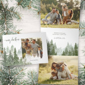 Waterverf Bossen Kerstkalligrafie Foto Drieluik Kaart