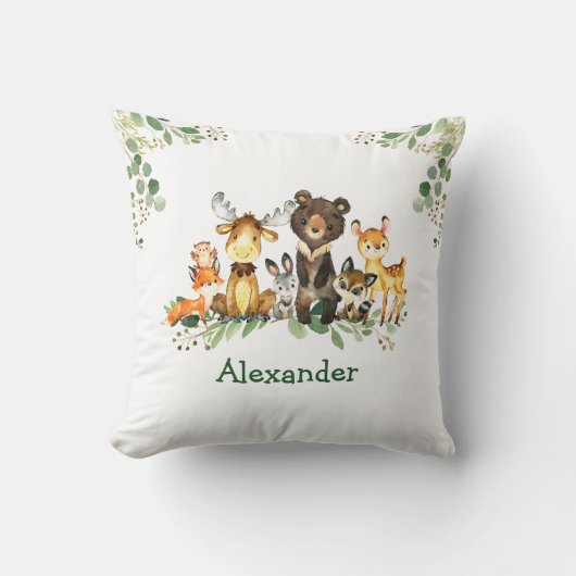 Waterverf Bossen Kussen (Voorkant)