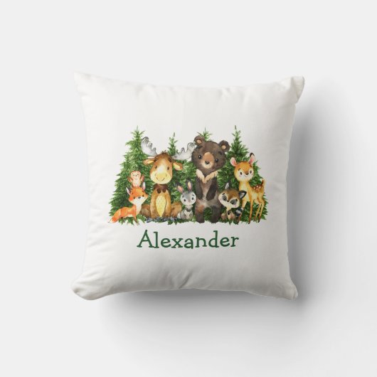 Waterverf Bossen Kussen (Voorkant)