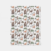 Waterverf Bossen Naam Bosdieren Fleece Deken (Voorkant)