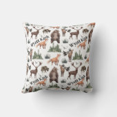 Waterverf Bossen Naam Bosdieren Kussen (Achterkant)