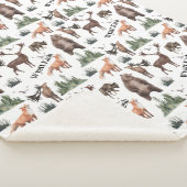 Waterverf Bossen Naam Bosdieren Sherpa Deken (3/4)