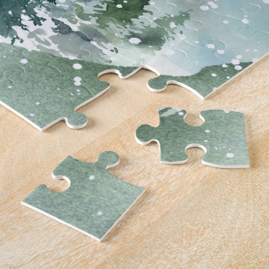 Waterverf Bossen Romans 8:28 Bijbelversie Legpuzzel (Zijkant)