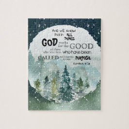 Waterverf Bossen Romans 8:28 Bijbelversie Legpuzzel