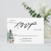 Waterverf bossen RSVP kaartje (Staand voorkant)