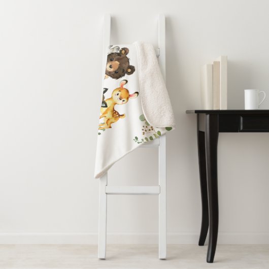 Waterverf Bossen Sherpa Deken (In situ)