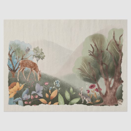 Waterverf bossen tissuepapier (Voorkant)