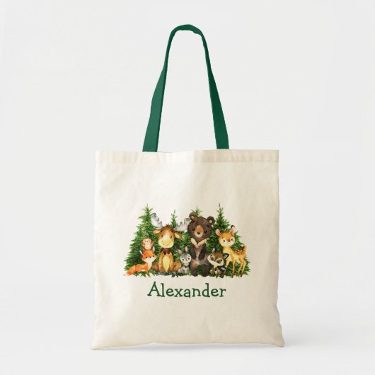 Waterverf Bossen Tote Bag (Voorkant)