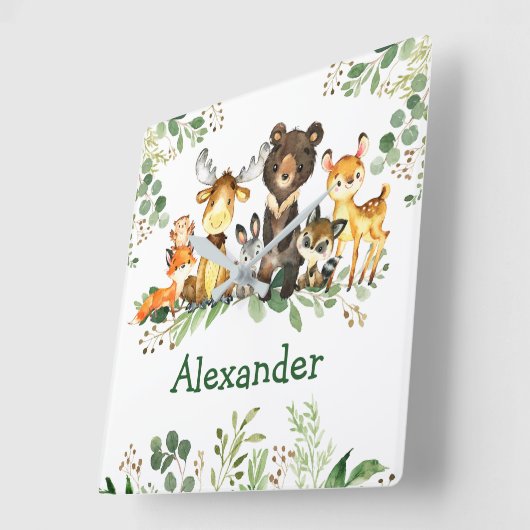 Waterverf Bossen Vierkante Klok (Hoek)