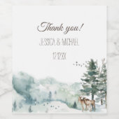 Waterverf bossen wijn etiket (Enkel label)