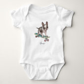Waterverf Boston Terrier Baby Body Romper (Voorkant)
