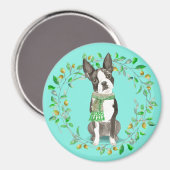 Waterverf Boston Terrier Bestie Magneet (Voorkant / Achterkant)