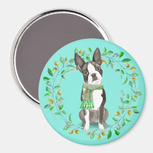 Waterverf Boston Terrier Bestie Magneet (Voorkant / Achterkant)