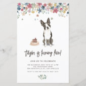 Waterverf Boston Terrier Dog Birthday Uitnodiging (Voorkant)