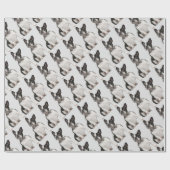 Waterverf Boston Terrier Dog Pet Animal Cadeaupapier (Vlak)