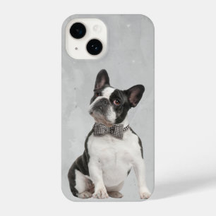 Waterverf Boston Terrier Dog Pet Animal Natuur iPhone 14 Hoesje