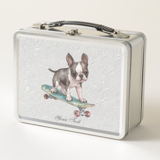 Waterverf Boston Terrier Metalen Lunchbox (Voorkant)