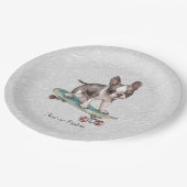 Waterverf Boston Terrier Paper Bord (Gekanteld)