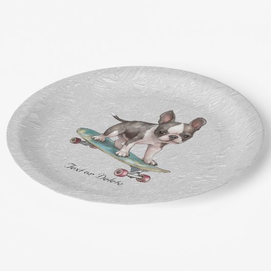 Waterverf Boston Terrier Paper Bord (Gekanteld)