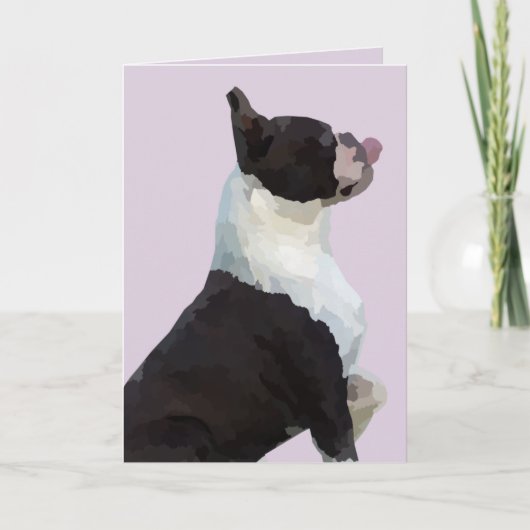 Waterverf Boston Terrier Wenskaart Kaart (Voorkant)