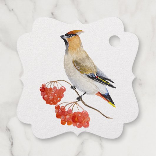 Waterverf bosvogel bedankjes labels (Achterkant)