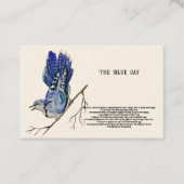 Waterverf bosvogel Blue Jay Visitekaartje (Voorkant)