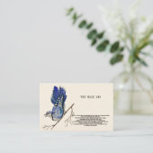 Waterverf bosvogel Blue Jay Visitekaartje (Staand voorkant)