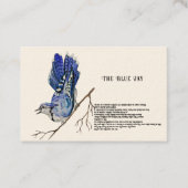Waterverf bosvogel Blue Jay Visitekaartje (Voorkant)