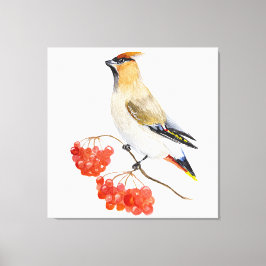 Waterverf bosvogel canvas afdruk