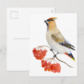 Waterverf bosvogel feestdagenkaart (Voorkant / Achterkant)