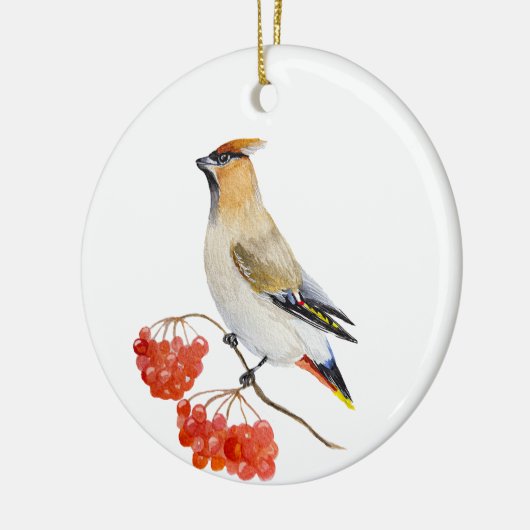 Waterverf bosvogel keramisch ornament (Links)