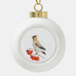 Waterverf bosvogel keramische bal ornament