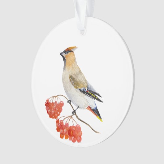Waterverf bosvogel ornament (voorkant)