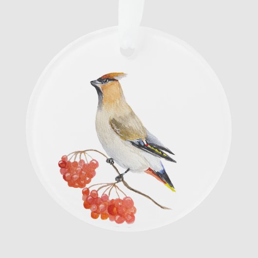 Waterverf bosvogel ornament (voorkant)