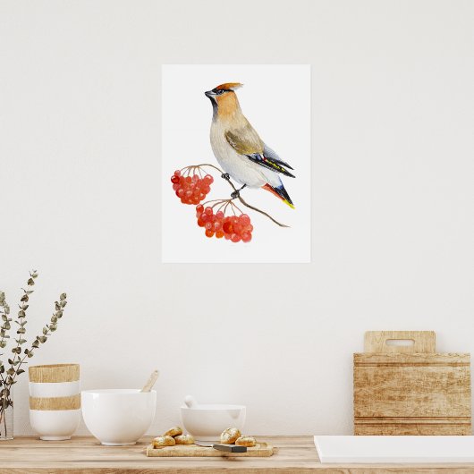 Waterverf bosvogel poster (Keuken)