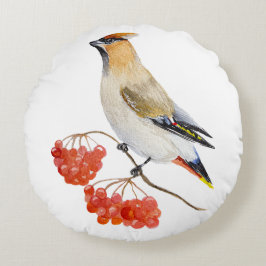 Waterverf bosvogel rond kussen