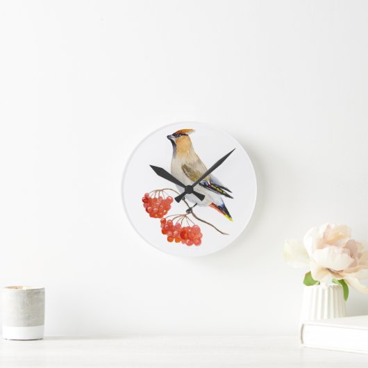 Waterverf bosvogel ronde klok (Huis)