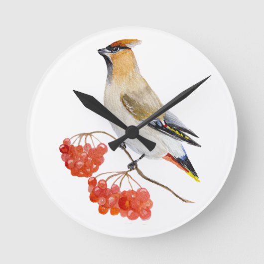 Waterverf bosvogel ronde klok (Voorkant)