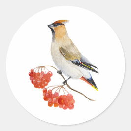 Waterverf bosvogel ronde sticker