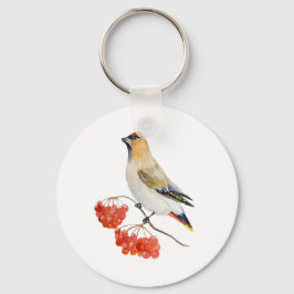 Waterverf bosvogel sleutelhanger