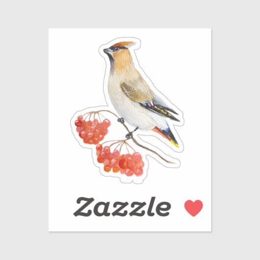 Waterverf bosvogel sticker (Vel)