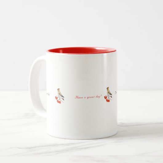 Waterverf bosvogel tweekleurige koffiemok (Voorkant links)