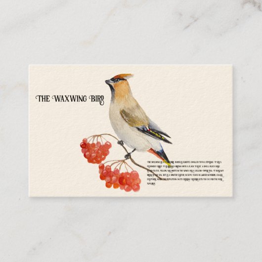 Waterverf bosvogel visitekaartje (Voorkant)