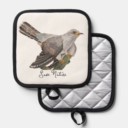 Waterverf bosvogels pannenlap (Voorkant / Achterkant)