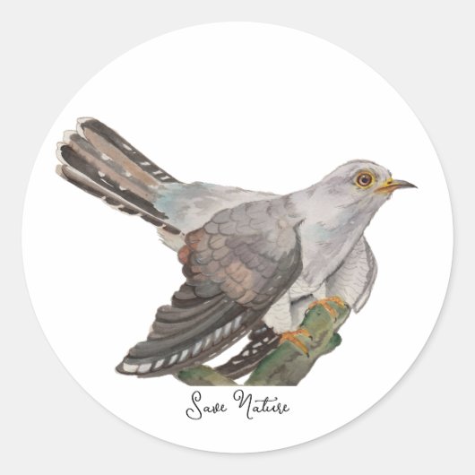 Waterverf bosvogels ronde sticker (Voorkant)