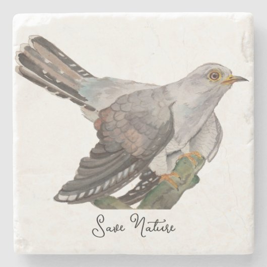 Waterverf bosvogels stenen onderzetter (Voorkant)