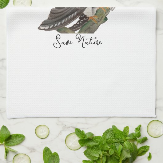 Waterverf bosvogels theedoek (Gevouwen)