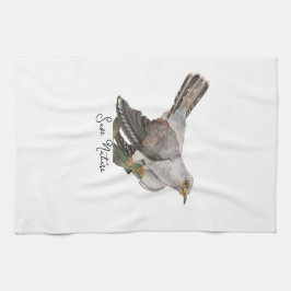 Waterverf bosvogels theedoek