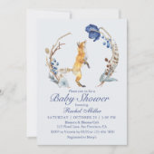 Waterverf Bosvos Baby Shower Kaart (Voorkant)